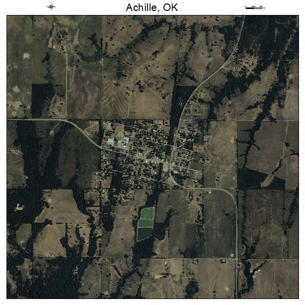 Achille, OK air photo map