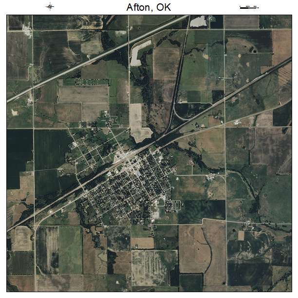 Afton, OK air photo map