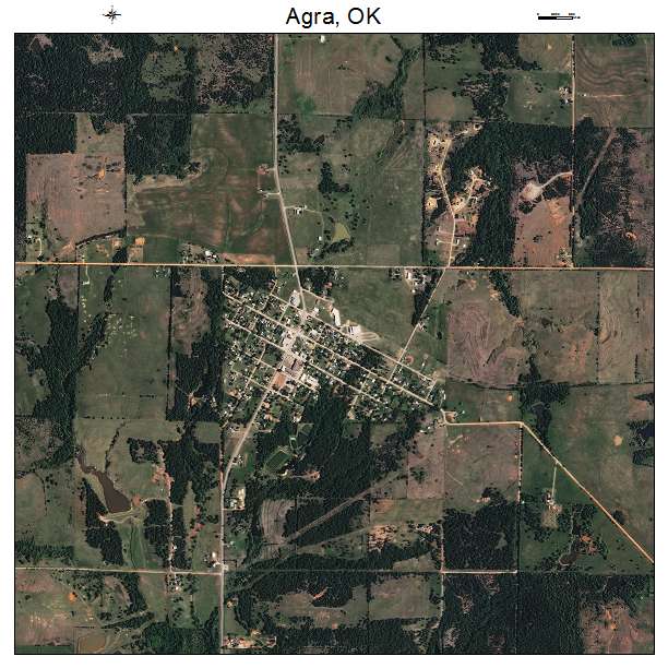 Agra, OK air photo map