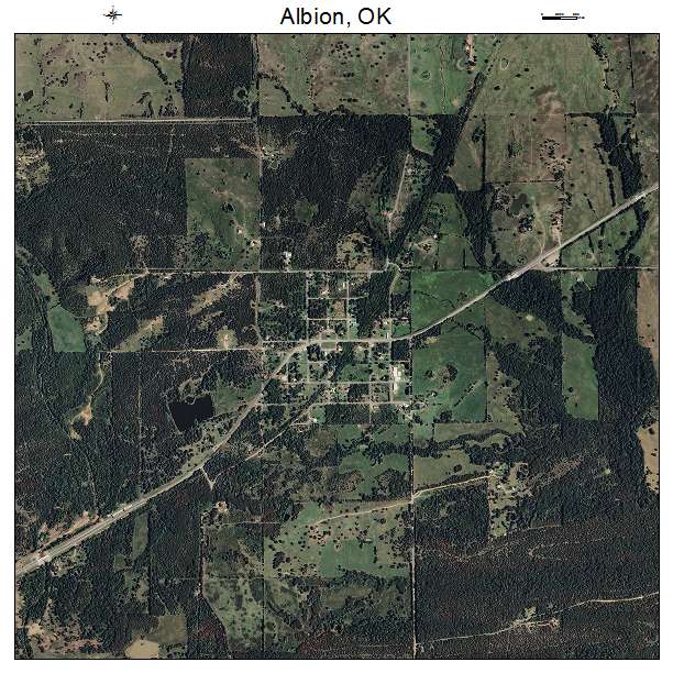 Albion, OK air photo map