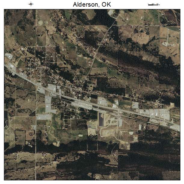 Alderson, OK air photo map