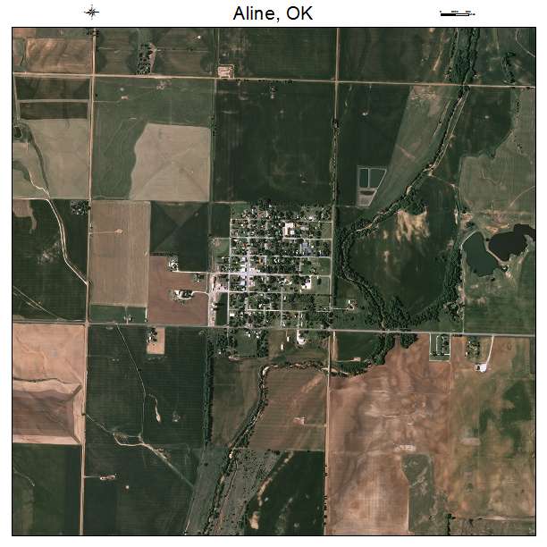 Aline, OK air photo map