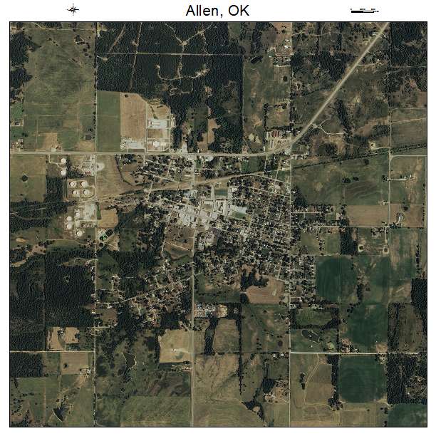Allen, OK air photo map
