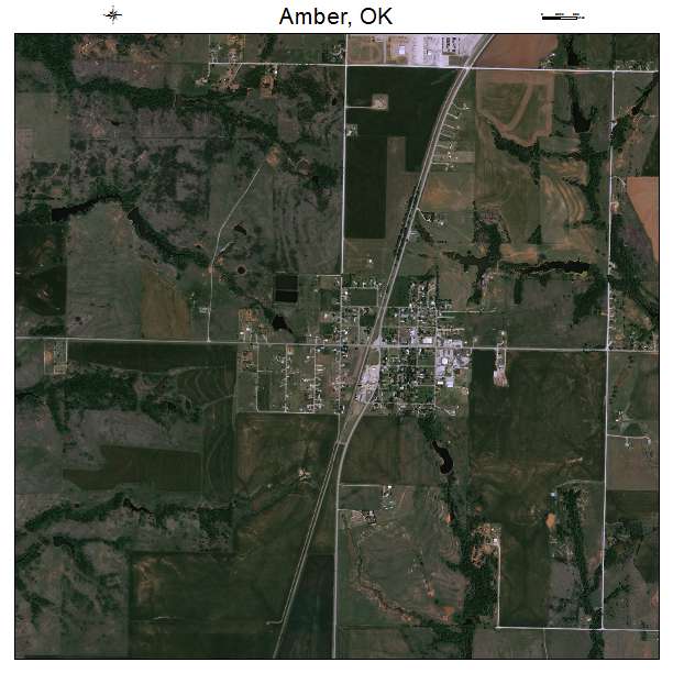 Amber, OK air photo map