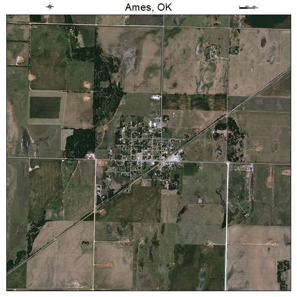 Ames, OK air photo map