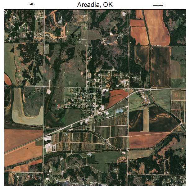 Arcadia, OK air photo map