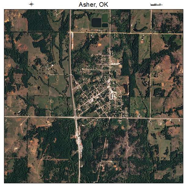 Asher, OK air photo map