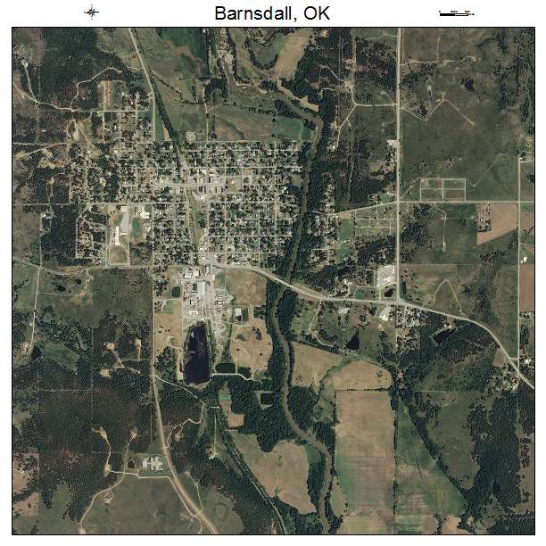 Barnsdall, OK air photo map