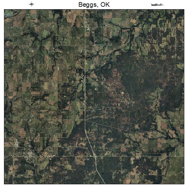 Beggs, OK air photo map