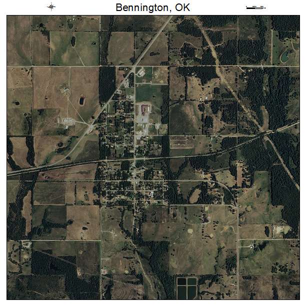Bennington, OK air photo map
