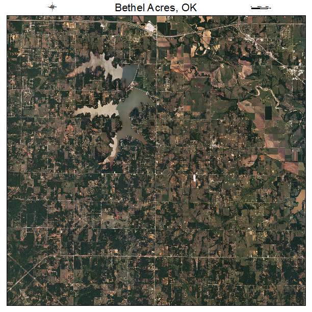 Bethel Acres, OK air photo map