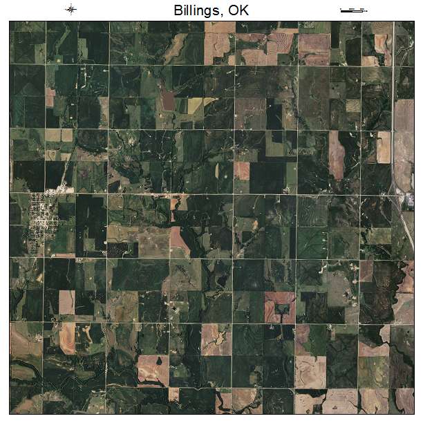 Billings, OK air photo map