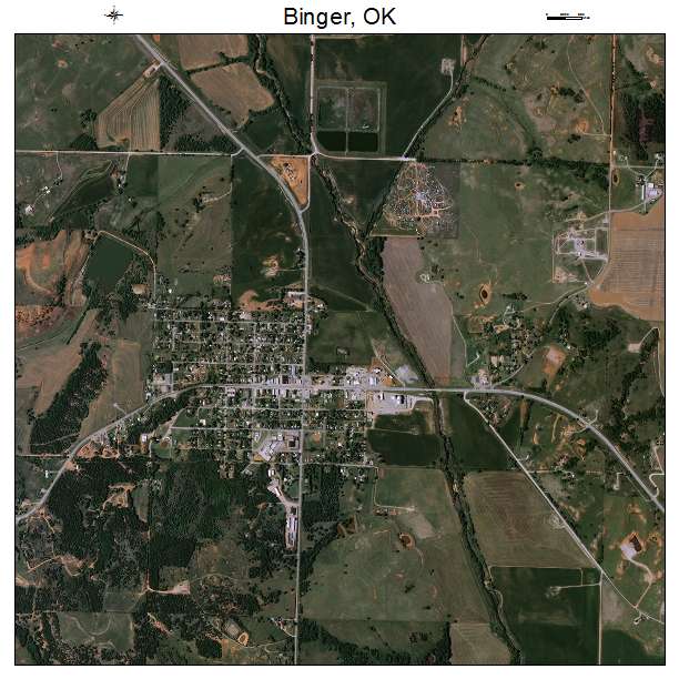 Binger, OK air photo map