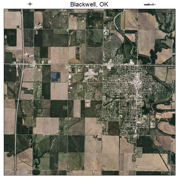 Blackwell, OK air photo map