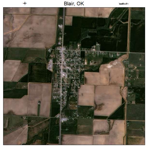 Blair, OK air photo map