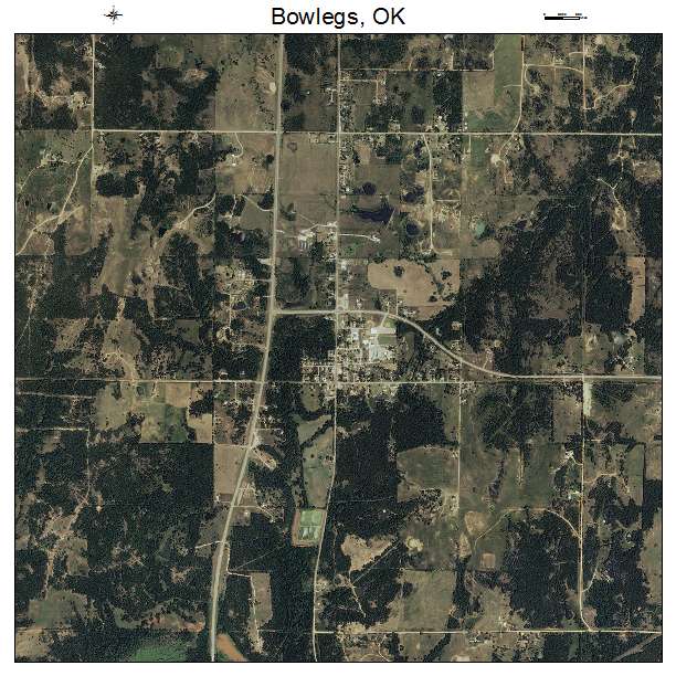 Bowlegs, OK air photo map