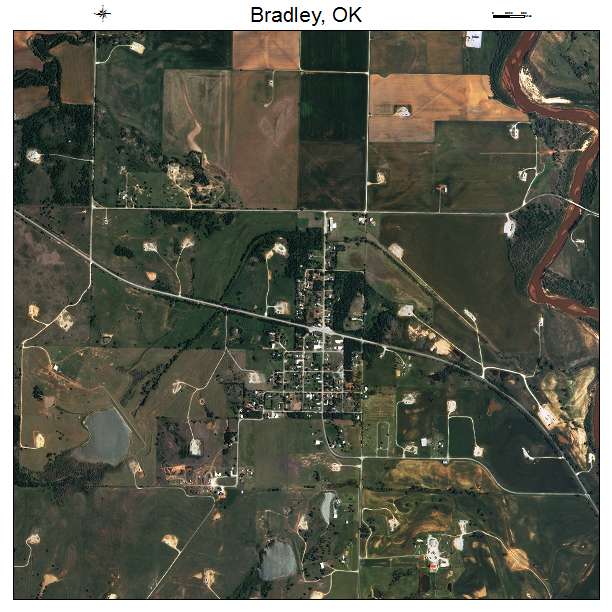 Bradley, OK air photo map