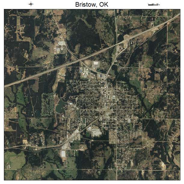 Bristow, OK air photo map