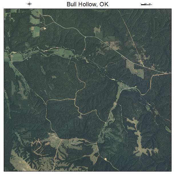 Bull Hollow, OK air photo map