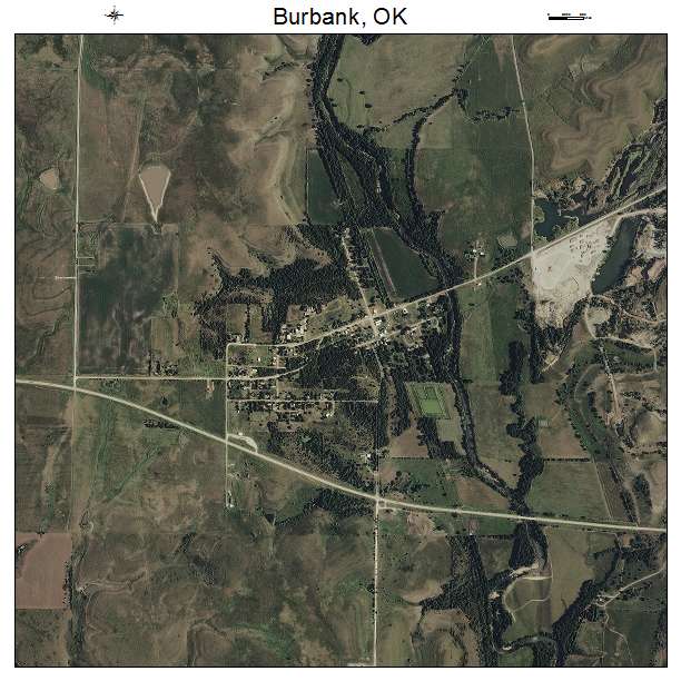 Burbank, OK air photo map