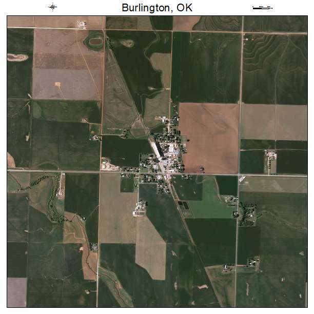 Burlington, OK air photo map