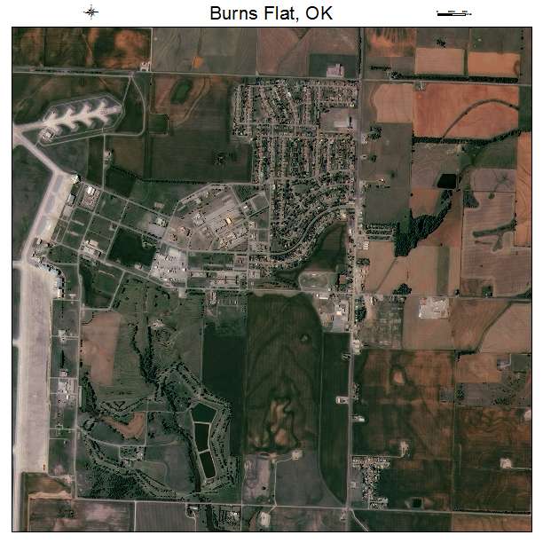 Burns Flat, OK air photo map