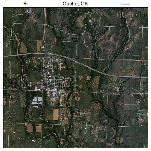 Cache, OK air photo map