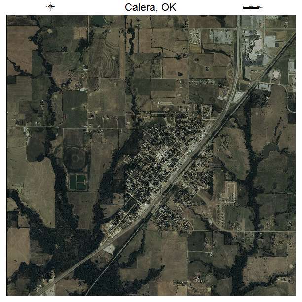 Calera, OK air photo map