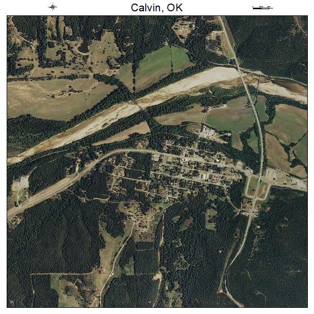 Calvin, OK air photo map