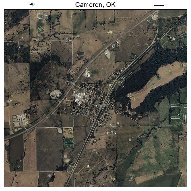 Cameron, OK air photo map