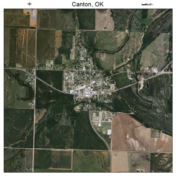 Canton, OK air photo map