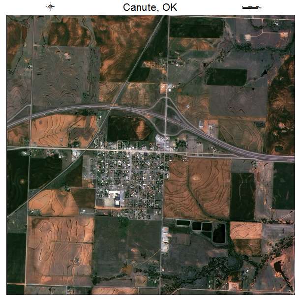 Canute, OK air photo map