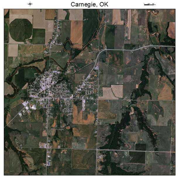 Carnegie, OK air photo map