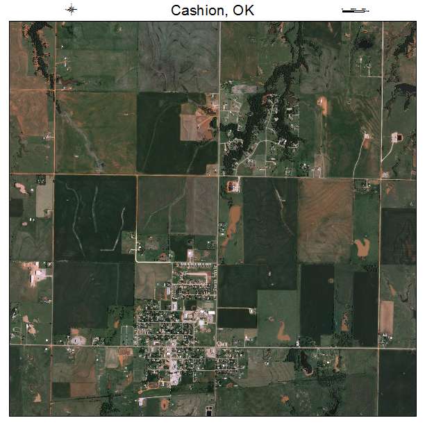 Cashion, OK air photo map