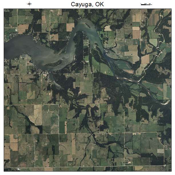 Cayuga, OK air photo map