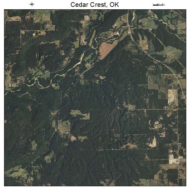 Cedar Crest, OK air photo map