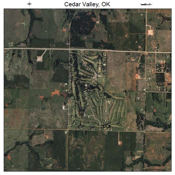 Cedar Valley, OK air photo map