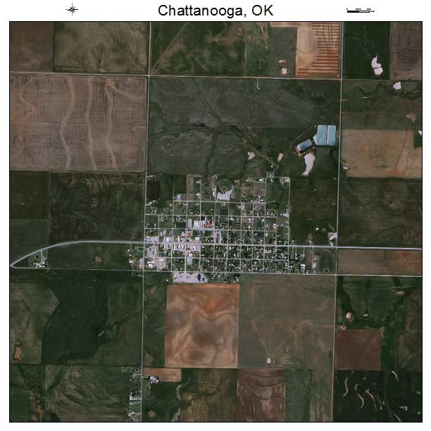 Chattanooga, OK air photo map