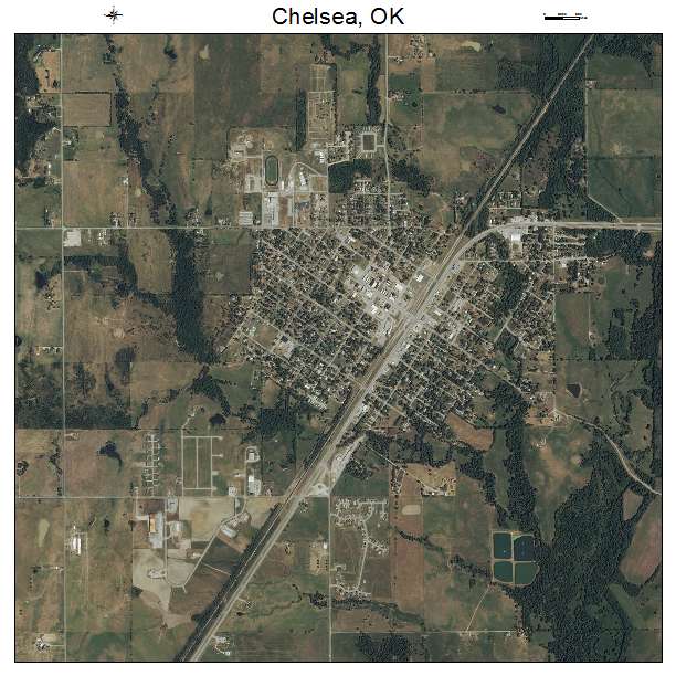 Chelsea, OK air photo map