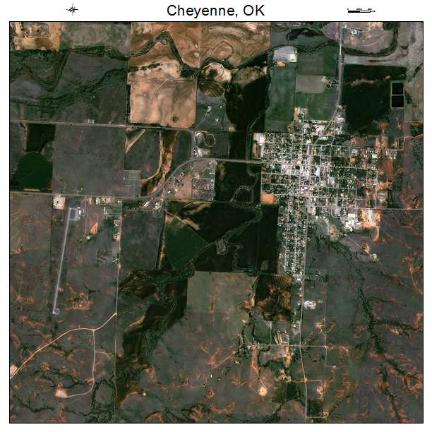 Cheyenne, OK air photo map