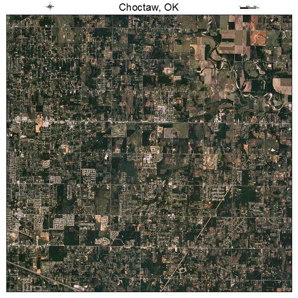 Choctaw, OK air photo map