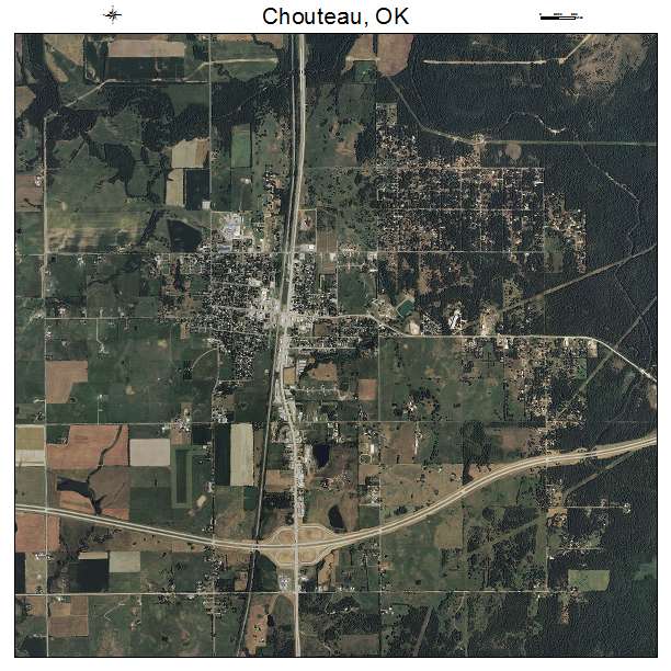 Chouteau, OK air photo map