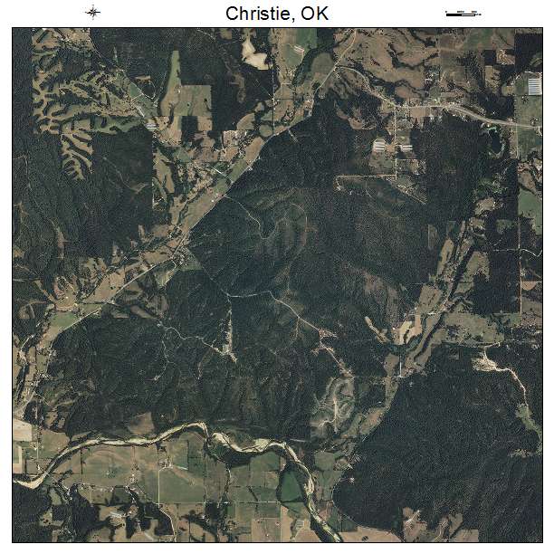 Christie, OK air photo map