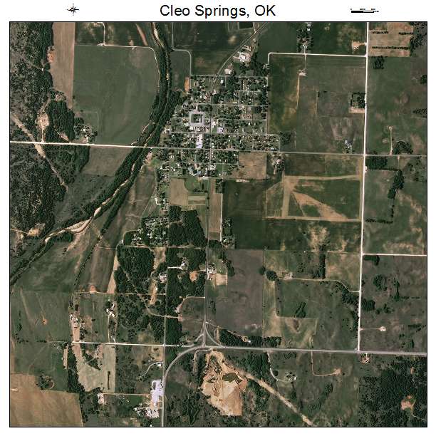 Cleo Springs, OK air photo map