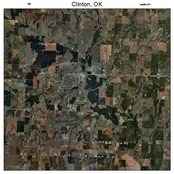 Clinton, OK air photo map