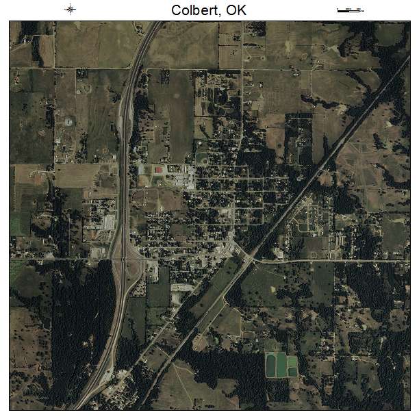Colbert, OK air photo map