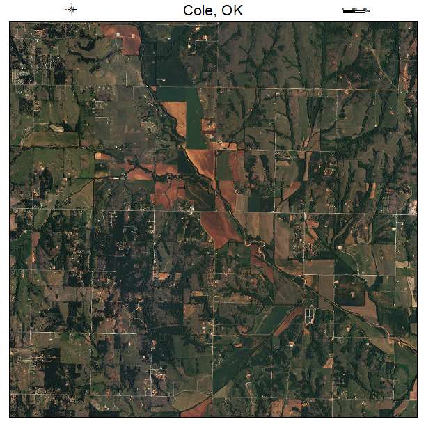 Cole, OK air photo map