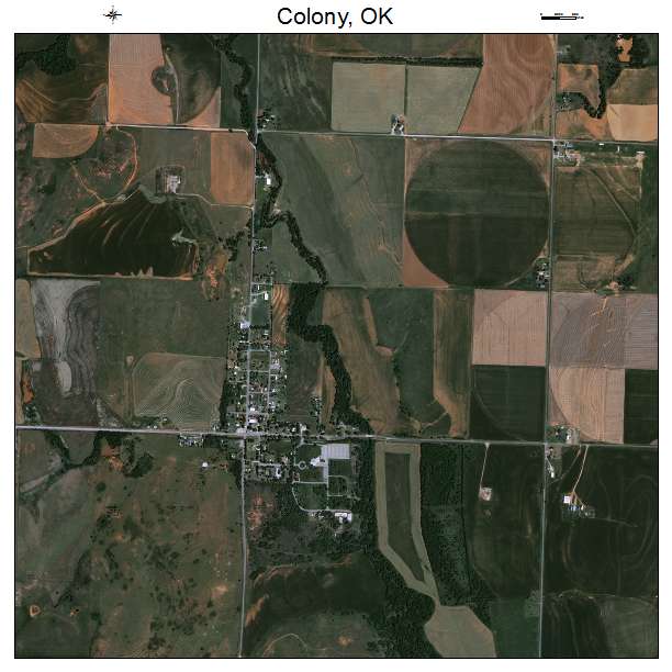 Colony, OK air photo map