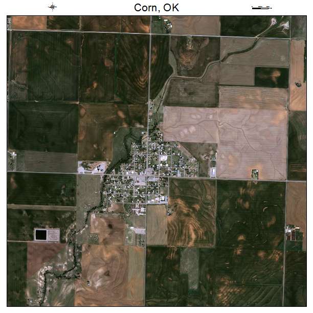 Corn, OK air photo map