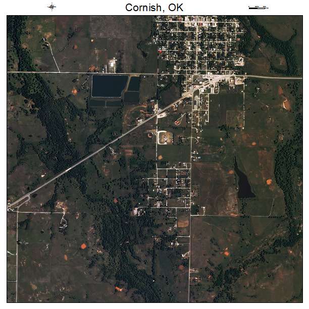 Cornish, OK air photo map